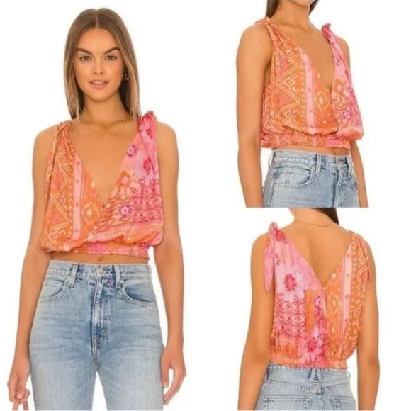 Free People Tied To You Tank Top Shirt Lemonade Combo Size S - Picture 2 of 10